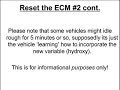 How to Reset the ECM