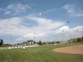 first flight of my new 576 ringmaster foam wing. very windy day around 15 with gusts to 20. need more wingtip weight and she will be awesome. was a bit scary but i couldn't wait no longer. (new plane)