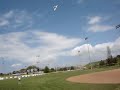first flight of my new 576 ringmaster foam wing. very windy day around 15 with gusts to 20. need more wingtip weight and she will be awesome. was a bit scary but i couldn't wait no longer. (new plane)