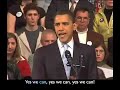 Barack after New Hampshire \"YES WE CAN\" (Captioned)