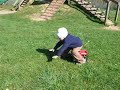 lina, pablo and friends are playing with a r/c truck during easter picknic.