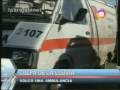 videos de Por culpa de la lluvia volcó una ambulancia