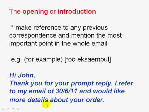 how to write business email
