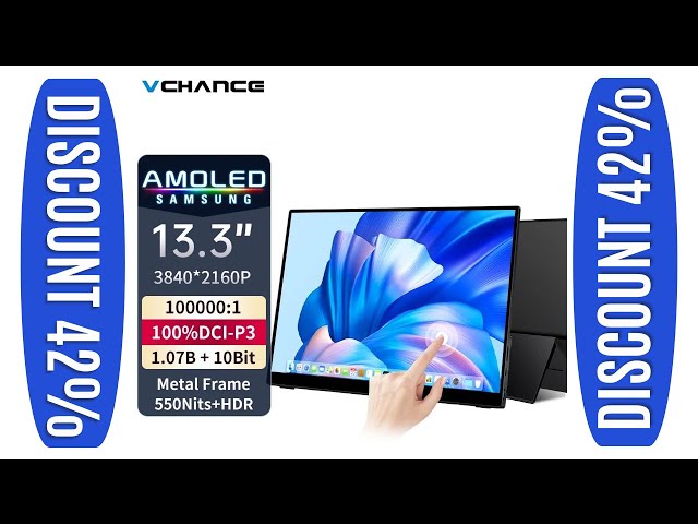 13.3 Inch 4K OLED Portable Monitor with Metal Frame Touch Screen in General Electronics in Hope / Kent