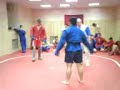 Combat sambo competition in SKIB. It was held at the 16 of March, 2008. 80 kg fight. I wear blue Gi. I won this fight by knee on belly forearm choke and become the 3 - a guy I had to fight next injured his knee in previous bout.