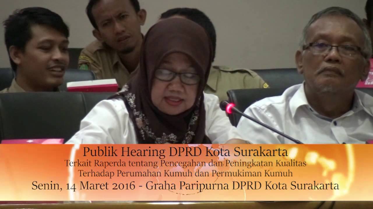 Senin 14 Maret 2016 Publik Hearing Raperda Perumahan Kumuh