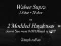 videos de streetracing Toyota Supra Turbo I6 vs. Suzuki Hayabusa Motorcycle