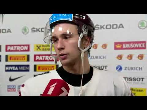 Uvis Balinskis par pirmajiem vārtiem pasaules čempionātā