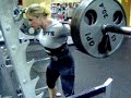 Hannah \"The Minx\" Johnson Squats 315 for reps during light gear training