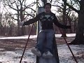 Der-York going down frozen slide!