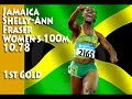 shelly ann fraser womens 100m jamaica gold