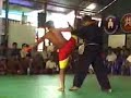 traditional khmer martial arts, which had been lost from khmer society for thousands of years has bombed back to cambodia society just several years ago, since the establishment of khmer martial art federation in 2004.  but recently a khmer martial art instructor in the federation plans to establish another federation. some people wonder why he want to do that? ou mom reports from phnom penh. at the yuthakun korm club in phnom penh, martial arts fighters are practicing.  [describe it] [nat sound in background] som chan bunthoeun, 59 is the director of this club.  he says yuthakun korm is the original martial arts.  and he wants it to be the top.  thats why he wants to start his own federation. we plan establish the new federation not to be against with the others. having a few bowls of soup is better than only one bowl. if the other two bowls are spilled, theres still one that can be the khmer identity. martial arts of khmer have been around since pre-angkor era and were most famous in jayakvareman viis era because khmer ancestors could manage a lot of minority leaders without using any weapon.  the 2004 martial arts federation was established to include all kinds.    so san kim sean, 62, who is the executive director of khmer martial art federation seemed very upsad with the establishment of new federation. sean agrees that yuthakun korm is the biggest khmer martial art and the original one.  but he thinks his martial art, laboxkator, should be the top. sean is also the director of laboxkator academy, yuthakun korm is martial art; it is not a sport so we could not bring it to the world competition. it has the cruel characteristics that could not be fighting as the friendship characteristic.  kim sean said that if bunthoeun still wants his martial art to be the top, he will not against it because bunthoeun has his freedom. if he establishes the new federation, i will not disappointed or be an enemy of him. i wish him to have good luck if he can establish it but i want him to try to work as hard as i have done for our nation.   some students of kim seans club worry that there will be many problems between the two federations after the establishment of the new federation. yang borei, 21, is one of them, was the students who compete in the 2nd national championship in september 2007 with yuthakun korm club. borei doesnt satisfy with this establishment plan. he said both instructors and students have cruel behaviors and did not respect the rule of competition. even though both parties of instructors can cooperate with each other, the students might not cooperate with us because from my experience in the competitions, they made the sign of killing and kicked the chair, and so on. they acted like wanted to kill us on the competition field.  however some students from both clubs do not want their clubs to have any problem with each other. than sao, the student of laboxkator, became very emotional. i want these two federations to become one federation and love each other like siblings because these kinds of martial arts are khmer martial arts. theyre not different martial arts from other countries.  according to the department of education youth and sport, vath chamroeun, there is not any problem to establish the new federation besides the process of law and making sure that each federation has different sports. 
ou mom, dmc, phnom penh