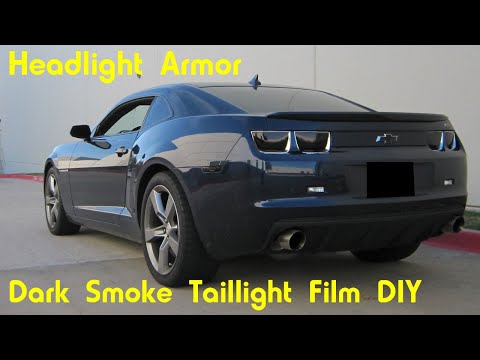 Dark Stealth Smoke Taillight Tint Film Installation DIY Tutorial Headlight Armor Chevrolet Camaro