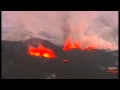 Aerial video of the new eruption crater at Eyjafjallajkull, Iceland