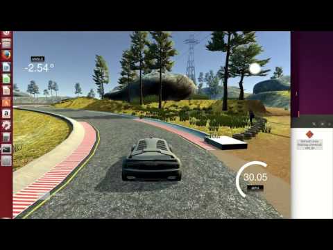 Car driving on the first track