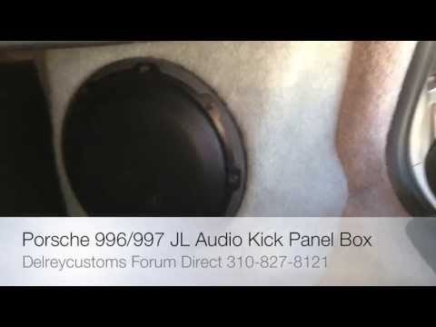 Porsche 997, 996, 987 Boxster and Cayman JL Audio Sub Box Kick Panel install 250W 8W3V34