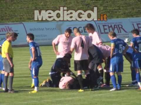 Lesi&oacute;n de Goian frente al Dinamo Tirana