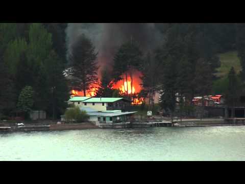 House on fire in Woods Bay