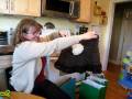 videos de Mara Finishes Altering Crista Dear's Crocheted Skirt for the Santa Speedo Run