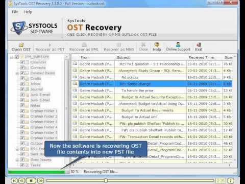 how to recover ost file in outlook 2007