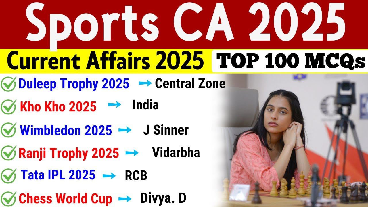 Sports Current Affairs 2025 | Sports Awards 2025 | Sports Important mcq | Sports 2025 gk