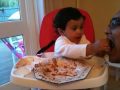 Qistyna enjoying spaghetti bolognase