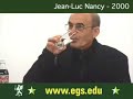 http://www.egs.edu/ philosopher jean-luc nancy, talking about deconstruction, christianity, ascension, religion, literature, metaphysics, theology, catholicism, philosophy, technology, representation, finite and infinite, trinity, polytheism, globalization, friedrich wilhelm nietzsche, immanuel kant, martin heidegger. public open lecture for the students of the european graduate school egs, media and communication studies department program, saas-fee, switzerland, europe, 2000. jean luc nancy.
jean-luc nancy, born 26 july 1940, is a french philosopher. his first introduction to philosophy was in his youth in the catholic environment of bergerac.
jean-luc nancy graduated in philosophy in 1962 in paris. he taught for a short while in colmar, and then in 1968 he took on a position as an assistant at the institut de philosophie in strasbourg. in 1973 he received his doctorate with a dissertation on kant under the supervision of paul ric?ur. he was then promoted to ma�tre de conf�rences at the universit� des sciences humaines de strasbourg. in the 1970s and 1980s he was guest professor at universities all over the world, from the university of california to the freie universit�t in berlin. his international reputation has grown, and he has been invited as a cultural delegate of the french ministry of external affairs to speak in eastern europe, britain and the united states. in 1987 nancy received his docteur d'�tat from the universit� de toulouse-le-mirail, under the supervision of g�rard granel and with a jury including jean-fran�ois lyotard and jacques derrida. it was published as l'exp�rience de la libert� (1988).
in the last part of the 1980s and early 1990s nancy had to take a break from his active career because of illness. he underwent a heart transplant, and his recovery was made more difficult by a long-term fight with cancer. he stopped teaching and quit participation in almost all of the committees with which he was engaged; however he never stopped writing. many of his best known texts were published during this time. a moving account of his experience entitled l'intrus (the intruder) was published in 2000. today he remains an active philosopher, speaking around the world at many philosophical congresses and writing ceaselessly. he is professor of philosophy at the university of strasbourg . filmmaker claire denis has made at least two movies inspired by jean-luc nancy and his works. many other artists have worked with nancy as well, for example the artist soun-gui kim. nancy has written about the filmmaker abbas kiarostami and also appeared prominently in the film the ister.
he is the author of le discours de la syncope (1976) and l'imp�ratif cat�gorique (1983) on kant, la remarque sp�culative (translated as the speculative remark, 2001) on hegel, ego sum (1979) on descartes and le partage des voix (1982) on heidegger. other major influences include derrida, bataille, blanchot and nietzsche. his first book, published in 1973, was titled le titre de la lettre (the title of the letter), and was written in collaboration with philippe lacoue-labarthe. in this critical study of the work of jacques lacan, nancy's main critique of psychoanalysis is that lacan puts the metaphysical subject to task but does so in a manner couched in metaphysics. nancy has continued to critique psychoanalytic concepts since this book, believing ideas like the law, father, other and subject to be worth studying but warning against the theological remnants embedded in psychoanalytical language