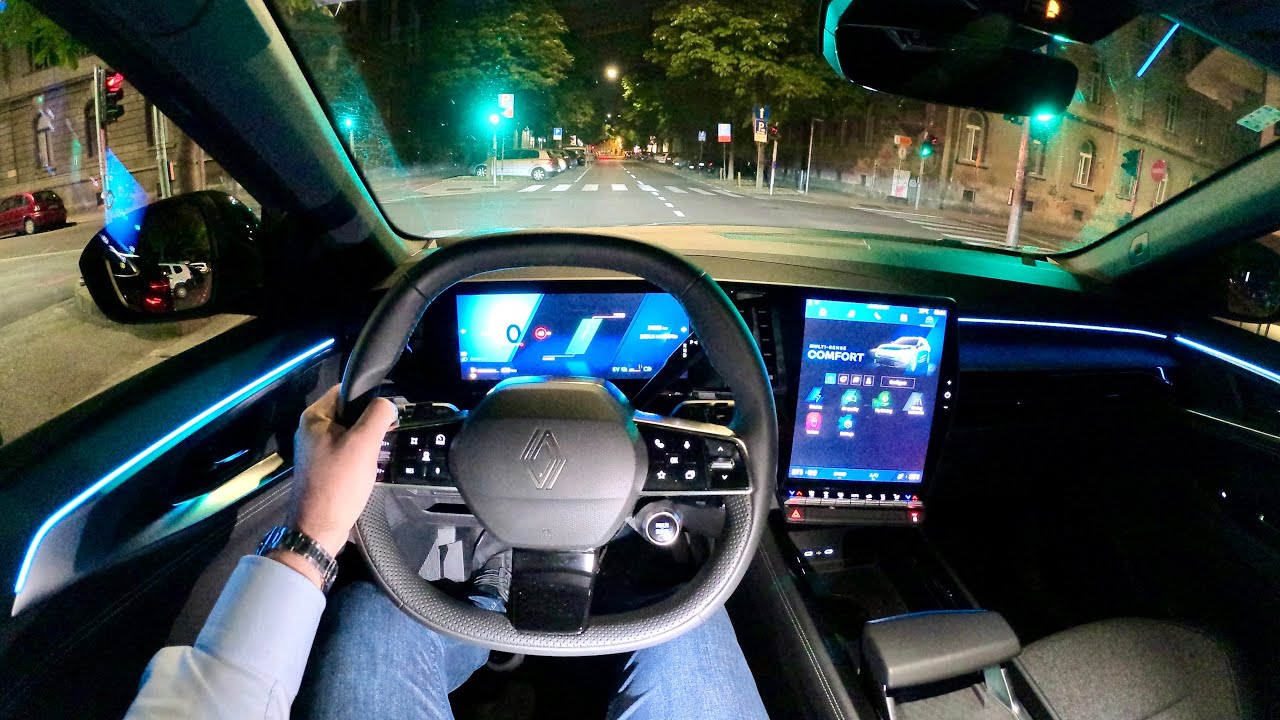 RENAULT AUSTRAL Facelift (2026) Techno - NIGHT POV test drive (PURE DRIVING, cool AMBIENT lights)