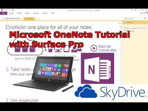 Microsoft OneNote 2013 Tutorial using Surface Pro Tablet PC