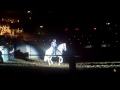 I actually took this footage while out in California. the video pales compared to seeing it live. I know most of you aren't familiar with horses like I am, but the shear beauty and elegance of this horse and rider captured me. the rider makes it look so easy, as he is truly a master! The horse is so well trained and has such pride in his dance.. The two work as one to put oin a flawless performance.