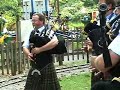 The MacMillan Pipe Band tuning up for the Grade 3 MSR contest at the Ligonier Highland Games. Pipe Major Chris Hamilton, Drum Sergeant Ron Limparis. September 8, 2007 - Ligonier, Pennsylvania, USA.