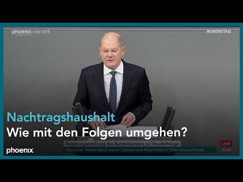 Bundeskanzler Olaf Scholz (SPD) zur Haushaltslage - ...