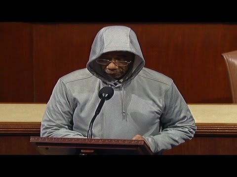 Congressman - Rep. Bobby Rush wore a hoodie during a House speech about Trayvon Martin.