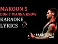 MAROON 5 - DON'T WANNA KNOW (feat. KENDRICK LAMAR) KARAOKE COVER LYRICS