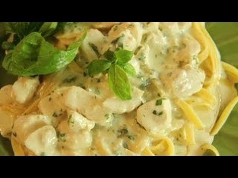 pasta - Rebecca Brand shows how to make a delicious alternative to Fettucine Alfredo with this Creamy Chicken Basic Pasta. While similar in flavor to Chicken Fettuci...