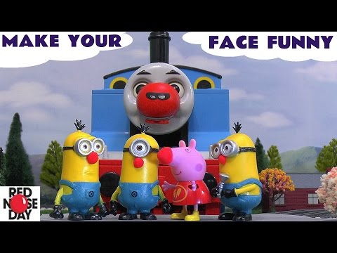 Thomas and Friends Peppa Pig Play Doh Funny Minions Toys Red Nose Day Make Your Face Funny