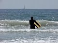 California boy and Golden girl do the boogie board