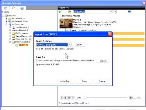 how to isolate audio from dvd