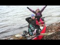 Ashleigh McIvor and Maëlle Ricker Take Their Skis/Snowboard Up The River