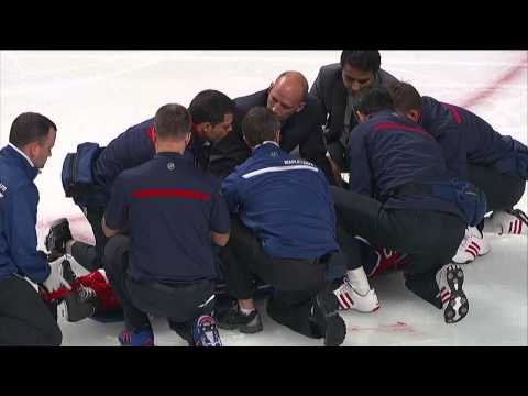 George Parros vs Colton Orr 2nd fight & injury Toronto Maple Leafs vs Montreal Canadians 10/1/13 NHL