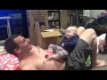 Funny laughing sleeping baby