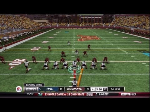 NCAA Football 13 - UTSA Dynasty: Week 1 vs Minnesota Gophers