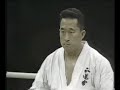 mr.kakuda used to tell us to hit both ends of a diagonal when using combination blows. 

in this video, it is remarkable that 

1. he aims to lower the opponent's right hand by hitting the right shoulder again and again, in order to hit a left high kick more easily,

2. and then, he strikes a right side body blow just before finishing by left high kick at 2:44. it can keep the opponent's consciousness away from the left high kick.