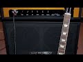 Mad Professor MP101 amp played with a Les Paul and Fender Stratocaster into Mad Professor cabinet with 4x12 Celestion G12H speakers.