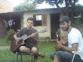 passagem de som ac&uacute;stica na casa do guitarrista!