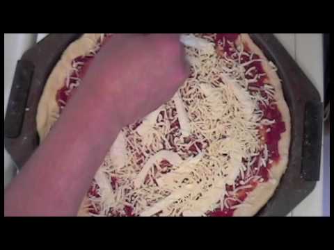 Pepperoni pizza dough and sauce recipe made from scratch (thin crust) [720p]