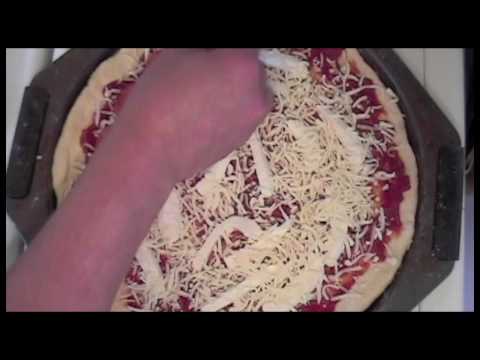 Pepperoni pizza dough and sauce recipe made from scratch (thin crust) [720p]