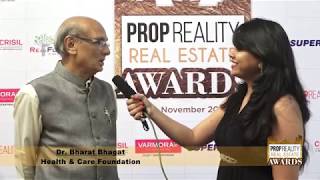 AT PROPREALITY REAL ESTATE AWARD SHOW, An Interview of DR. BHARAT BHAGAT, CSR ACTIVITY