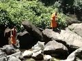 One of my best moments in Cambodia: inside the forest in Mount Kulen a waterfalls, butterflies and suddenly a group of teenagers Buddhist monks arriving... Mount Kulen (Phnom Kulen) is close to Angkor. June 7th, 2007.