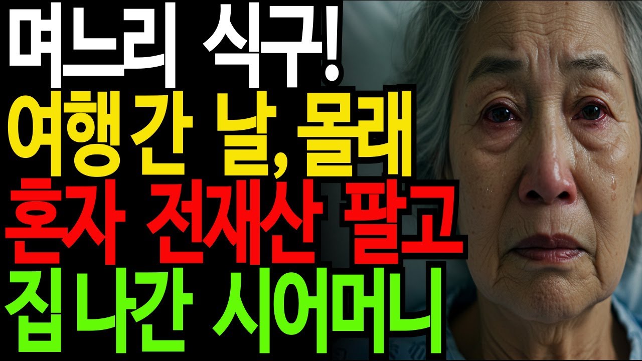 "시어머니는 가족이 아니잖아요?라는 며느리 식구 여행간 사이에 전재산 정리한 시어머니ㅣ노후사연ㅣ가족의 진실ㅣ오디오북ㅣ가족갈등ㅣ